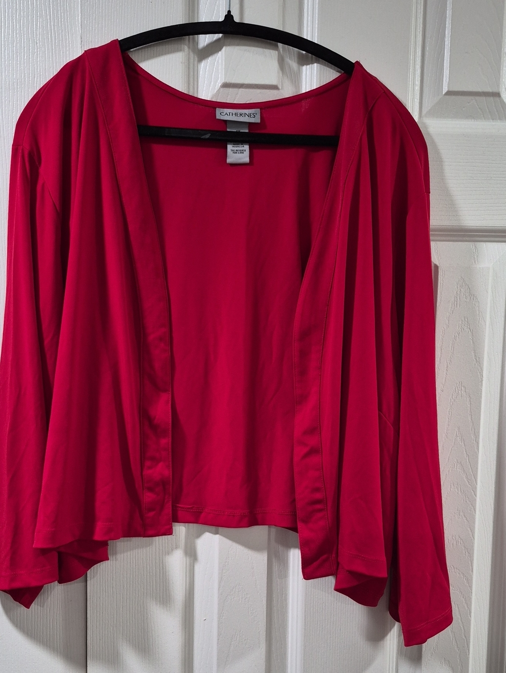Catherines Open-Front Cardigan in Red